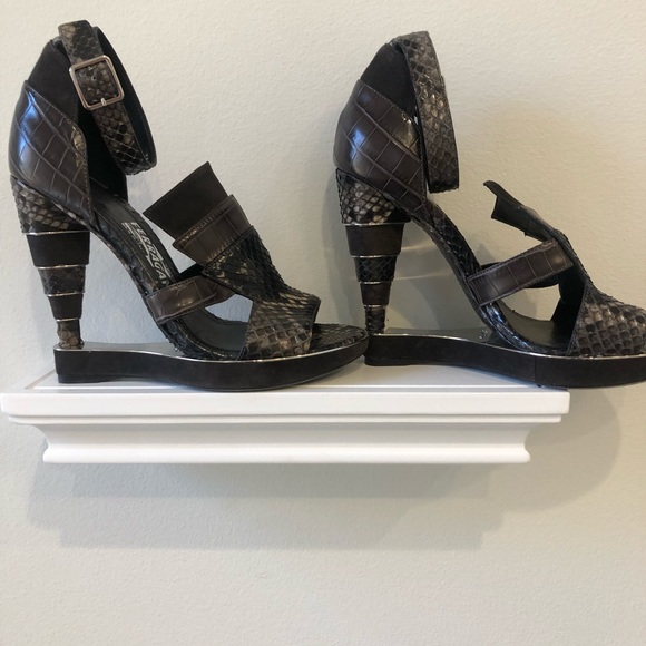 Ferragamo Lexus Python Platform Size 7 New - Picture 2 of 8